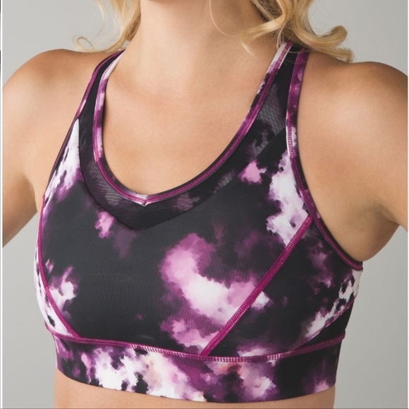 Lululemon Strap It Like It's Hot Sports Bra Blooming Pixie Multi Raspberry Sz 6 - Picture 2 of 7